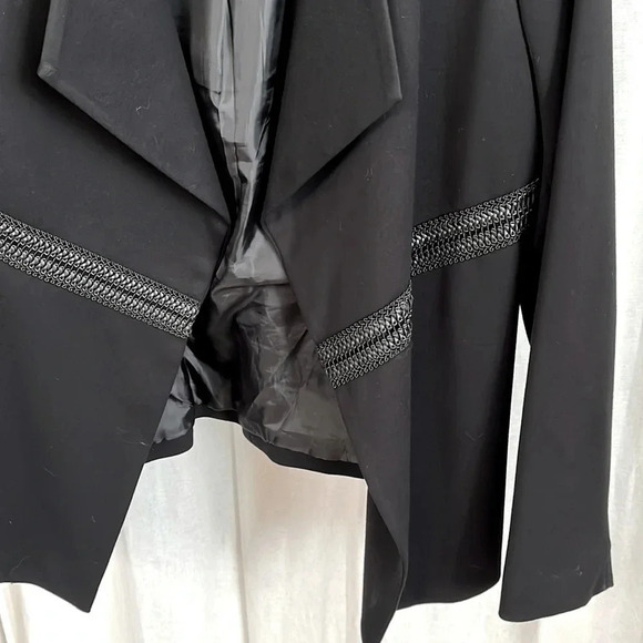 JULES & LEOPOLD Open Blazer Faux Leather Detail Lined, Size M - Picture 4 of 8